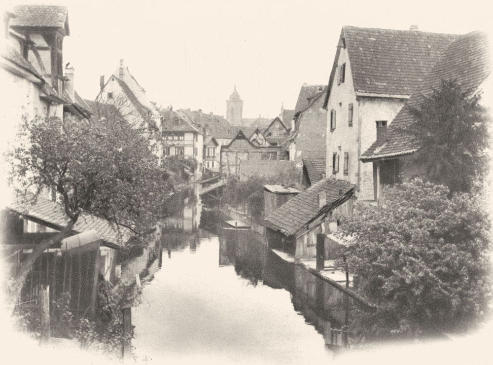 HAUT-RHIN. Colmar au Pont Saint-Pierre. SMALL. 1929 old vintage print picture